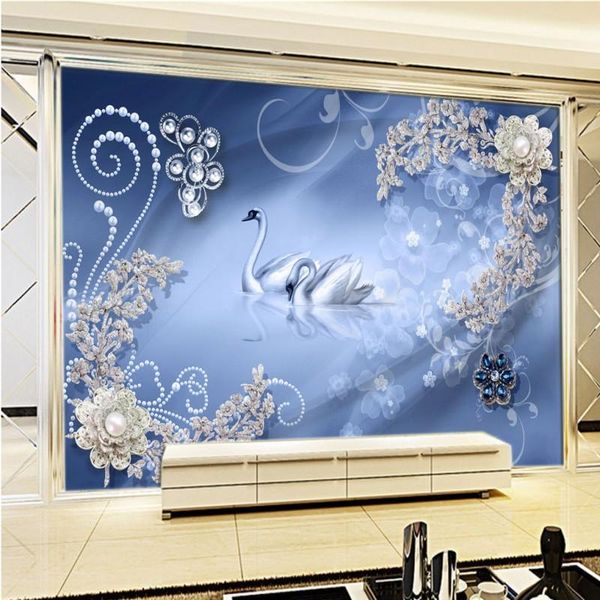 

wallpapers drop 3d wallpaper blooming rich diamond flowers tv background wall bedroom living room mural