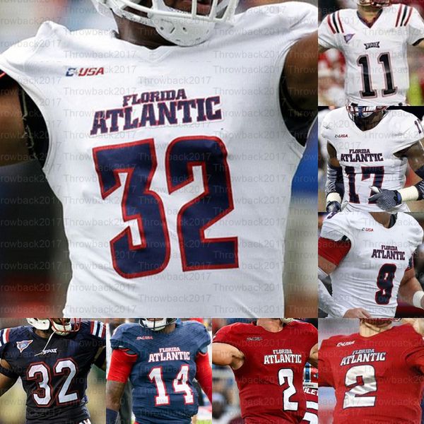 

custom florida atlantic owls fau college football jerseys chris robison malcolm davidson harrison bryant devin singletary deangelo, Black