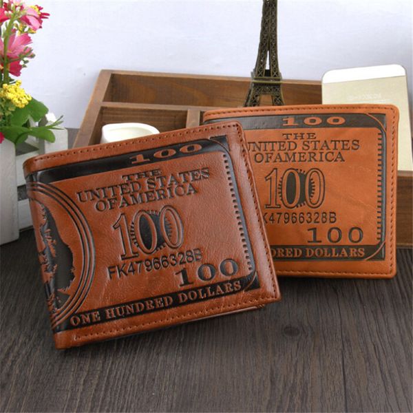 

2020 fashion new sale mens wallets dollar price pattern designer casual credit card holder purse wallet for men #04, Red;black