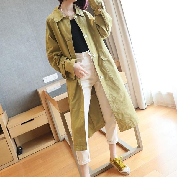 

women's jackets tvvovvin mid-length outwear 2021 all-match long sleeve larpel simple large pocket loose coat f126, Black;brown