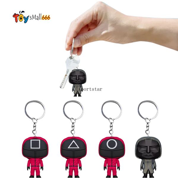 

squid game keychain soldier spopular series are still missing your keychain 3d mini doll figurine key ring car backpack pendant