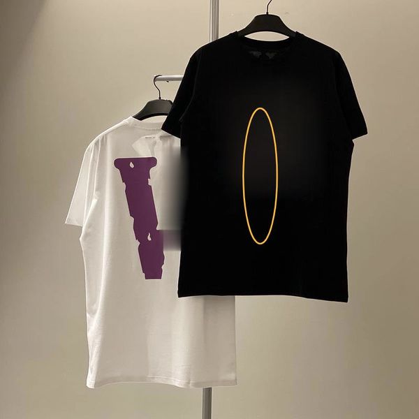 

miami limited purple big v print loose short sleeves, White;black