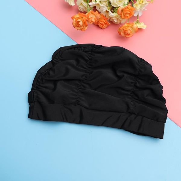 

swimming caps 1pc swim waterproof pleated ear protector for (black)