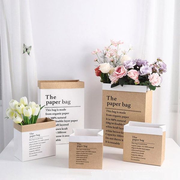 

gift wrap 1pc flower bag hug box kraft paper holiday bouquet candy happy birthday valentines day s m l