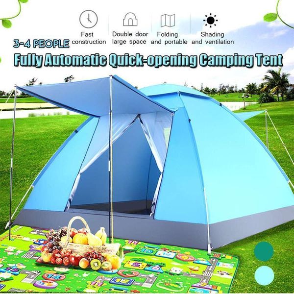 

tents and shelters 200x120x130cm 3-4 person outdoor camping tent portable beach automatic quick up anti uv shelter for hiking picnic1