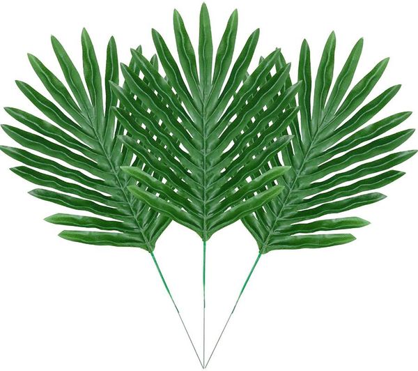 

decorative flowers & wreaths 36pcs artificial tropical palm leaves with stems faux safari for hawaiian luau party jungle beach theme decorat