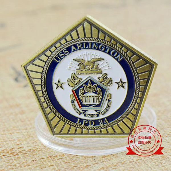 

50pcs non magnetic crafts american 911 uss arlington pentagon antique military bronze plated challenge coin