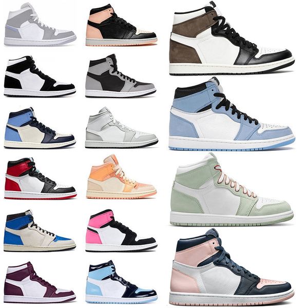 

origianl jumpman 1 1s mens women basketball shoes court purple hyper royal university blue mid grey shadow high obsidian chicago trainers