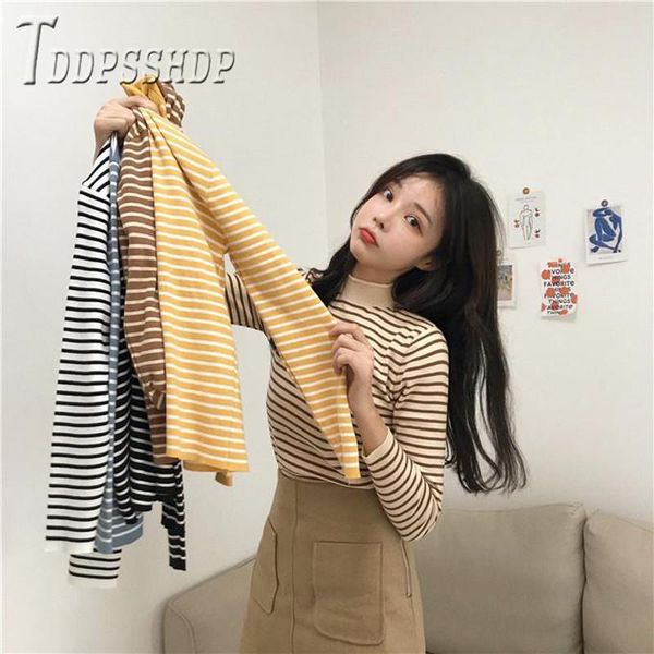 

women's sweaters harajuku slim stripe women sweater 2021 autumn pullover knitted fashion female, White;black