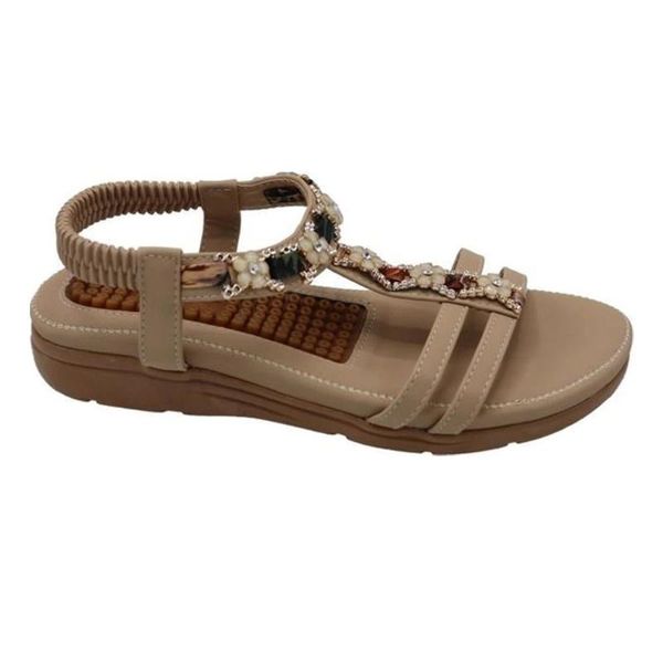 

boots beige brown women's cushion insole easy wear sandals 2021, Black