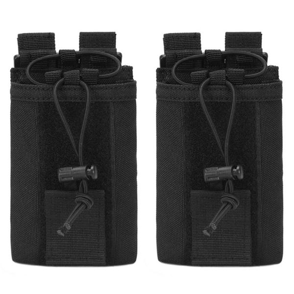 

walkie talkie 2 pcs radio holder nylon molle pouch case for belt outdoor