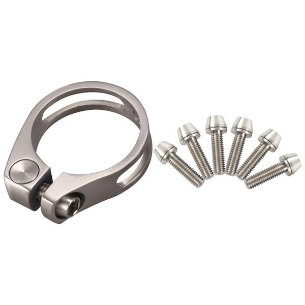 

water bottles & cages titanium seatpost clamps mountain bike 27.2mm bicycle stem bolt tapered head screw + washer gasket-silver