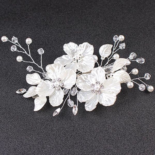

hair clips & barrettes bridal crystal pearl flower clip floral style barrette bride jewelry bridesmaid wedding accessories, Golden;silver