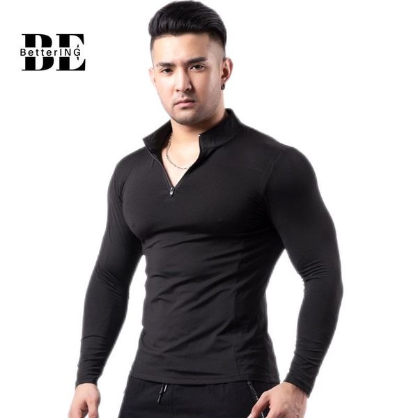 

running jerseys 2021 male quick-dry breathable leisure fitness suit with fleece warm high-necked tights, sweaty sportswear, Black;blue