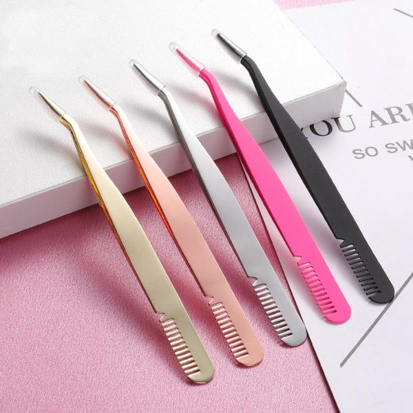 

eyebrow tools & stencils 10pcs/lot tweezer hair beauty slanted puller stainless steel eye brow clips makeup tool brand 0731