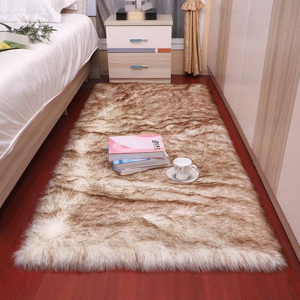 

carpets bedroom carpet soft fluffy sheepskin fur area rugs nordic red center living room floor white faux bedside rug