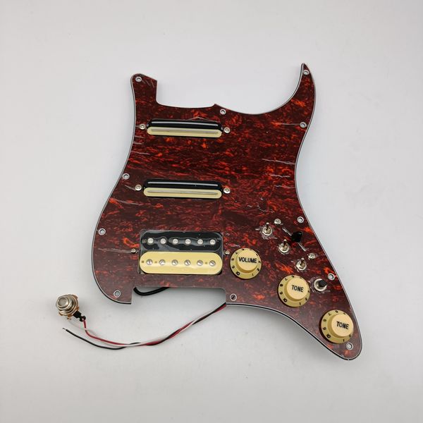 SSH -Upgrade Ladter Pickguard Multifunktion 7 Wege Spulen -Split -Schalter Dual Hot Rail High Output Zebra -Tonabnehmer