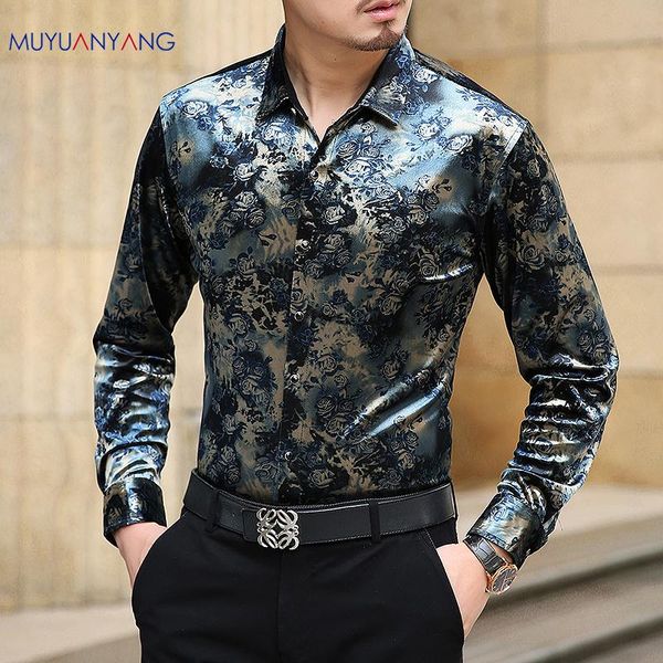 

men's casual shirts mu yuan yang designer slim fit mens shirt fashion long sleeve with 50% off big size 3xl, White;black