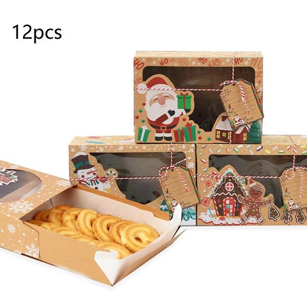

gift wrap 12pcs christmas cookie boxes box party favor holders goody candy for dropship
