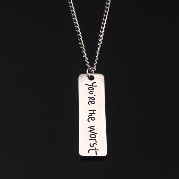 Anhänger-Halsketten „RJ You Are The“-Schriftzug, inspirierende Halskette ist ein individuelles Edelstahl-Chker-Ketten-Schmuck-Accessoire-Geschenk