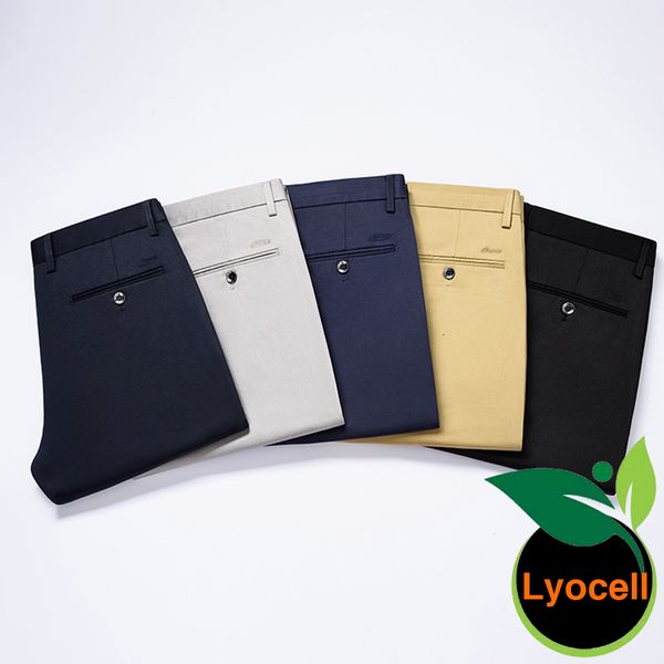 

classic 5 men khaki casual 2021 spring new business fashion stretch solid color trousers male brand gray black navy hur1