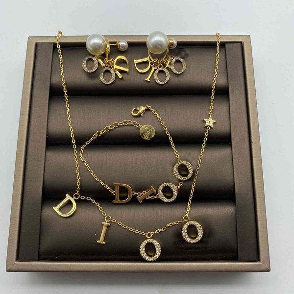 

chains 14k gold necklace for women d home / dijia 20 years old classic letter set korean pearl net red earrings female, Silver