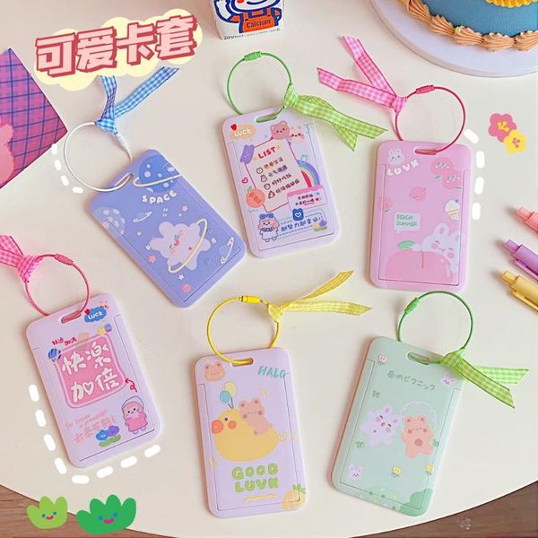 

card holders bentoy milkjoy bus bank bag girls driver's license case pendant accessories cute japan fashion bear key chain, Brown;gray
