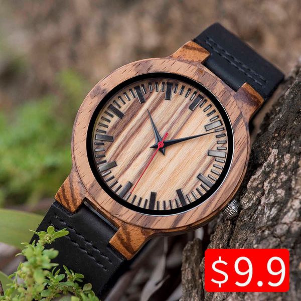 

relogio masculino woodme promotion watch wood craft birthday present to him custom christmas gifts in box wristwatch leather 210728, Slivery;brown