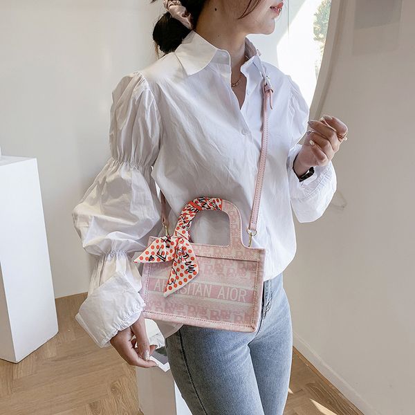 

portable princess women's 2021 new casual canvas trendy letter printed single shoulder bag