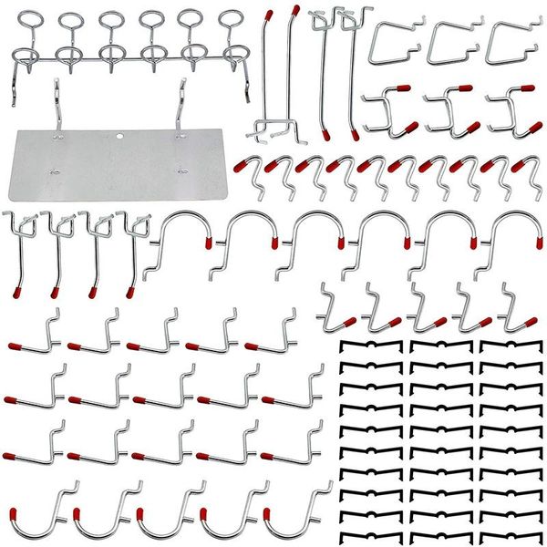 

hooks & rails 86 piece pegboard organizer assortment with metal hooks,pegboard bins and peg locks