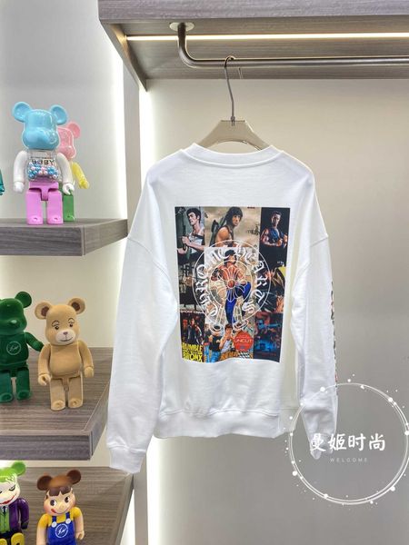 

crosin lovers casual long sleeve sanskrit horseshoe print pullover round neck sweater, Black