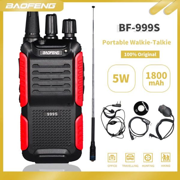 

walkie talkie baofeng bf-999s plus two way radio 5w portable ham cb station bf999s amador fm hf transceiver updated bf-888s comunicador