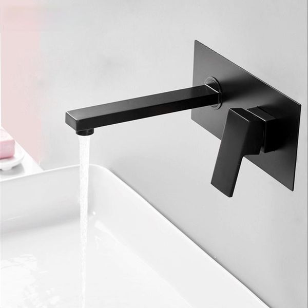 

bathroom sink faucets 2021 luxury matte black faucet basin tap wall mounted square brass mixer lt-320br