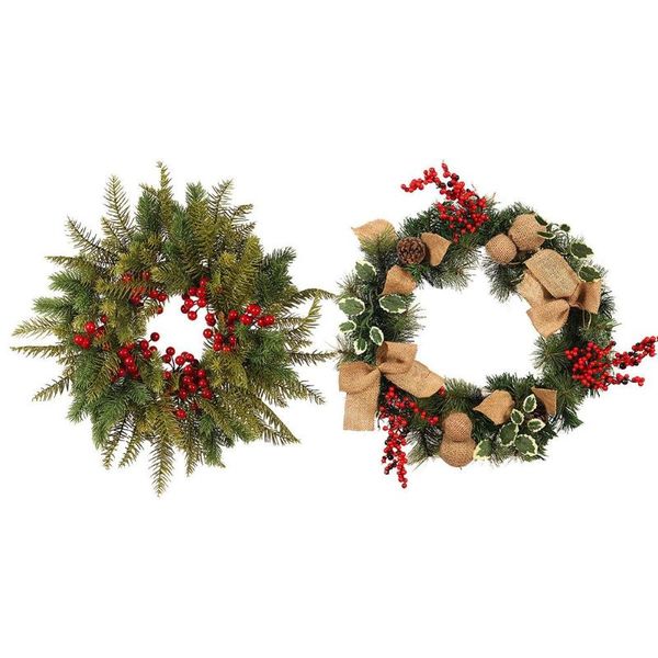 

decorative flowers & wreaths artificial lifelike christmas wreath premium fake garland plants foliage string pendant for wedding party home