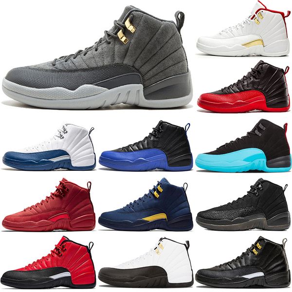 

new arrive men 12 basketball shoes 12s mens black purple blue stone cny dark concord fiba flu game gym red michigan taxi the master wings tr, White;red