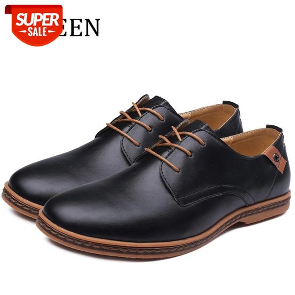 

yween leather casual men shoes fashion men flats round toe comfortable office dress shoes plus size 38-48 #ru6x