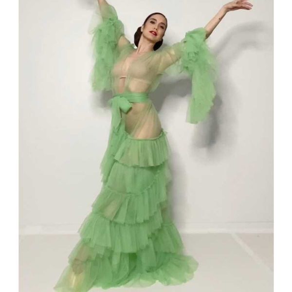 

wraps & jackets luxury green maternity dresses v neck tulle gown for poshoot boudoir lingerie robe bathrobe nightwear babydoll, White