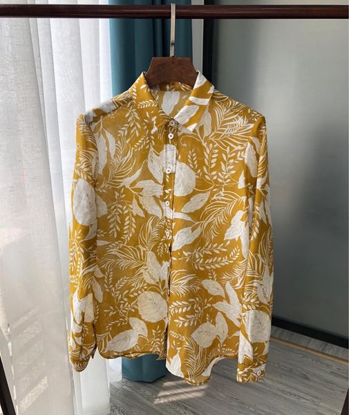 

2021 new novo outono inverno blusa feminina rainforest leaf printed manga longa camisa das senhoras blusas femininas e s 7r8g, Black