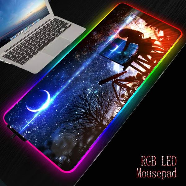 

mouse pads & wrist rests mrg girl sing at night large gaming pad rgb led lockedge mat for lapcomputer keyboard desk mousepad