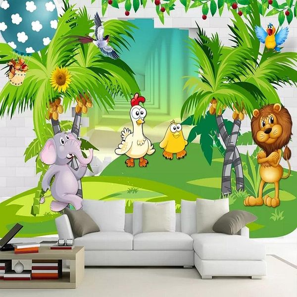 

wallpapers custom large mural 3d wallpaper cartoon lion nordic modern animal children's room tv back wall decor deep 5d embossed