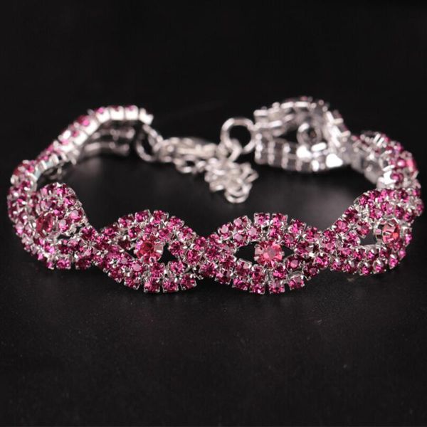 

elegant austrian crystal bracelet women rhinestone bangle gift, Golden;silver