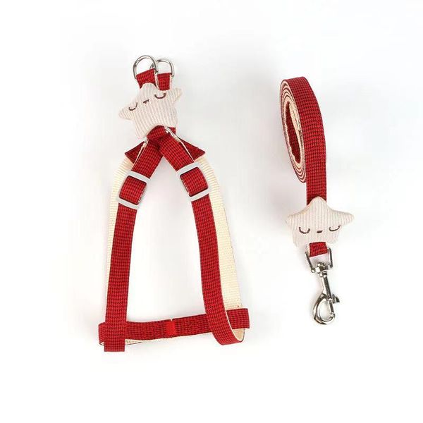 

petfirst adjustable cloth dog harness set for pet colorful printed dog chest straps traction rope for pets leash belt