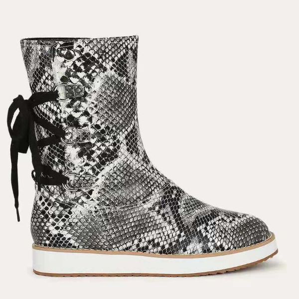 

boots fashion women's snow outdoor ladies autumn winter casual keep warm breathable lacing flat large size 35~43, Black