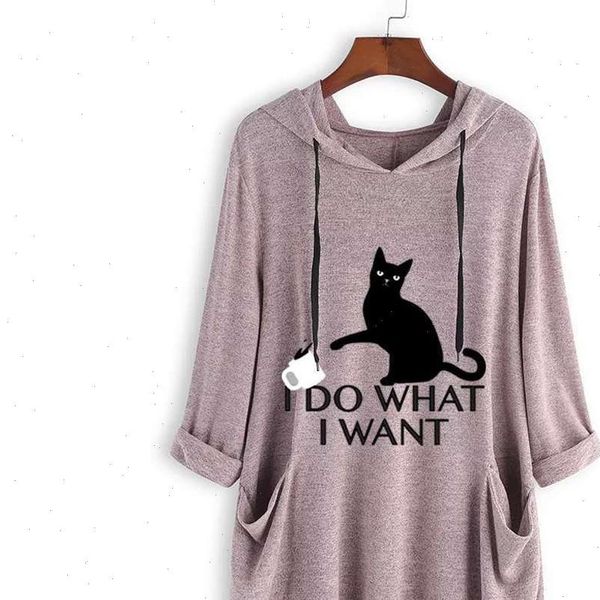 

women blouse casual print cat ear hooded long sleeves pocket irregular women and blouse shirt plus size 5xl femme, White