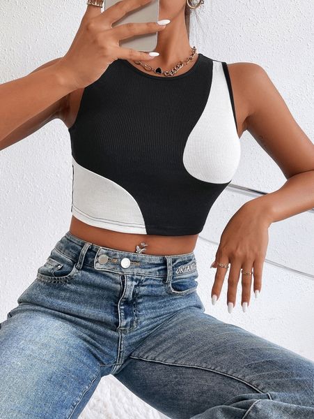 

petite two tone tank a3zv#, White