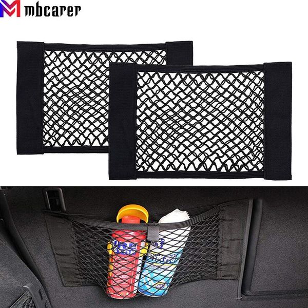 

car organizer back rear trunk seat elastic string net sticker mesh storage bag pocket cage auto 40*25cm