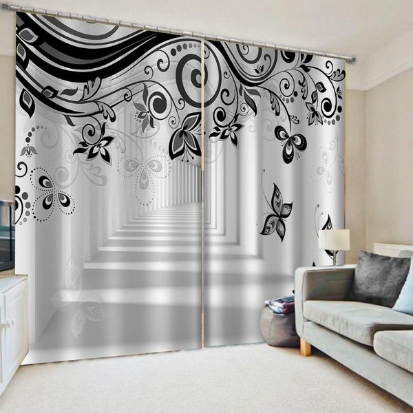 

black and white curtains p blackout window drapes luxury 3d curtains for living room bed l room home office