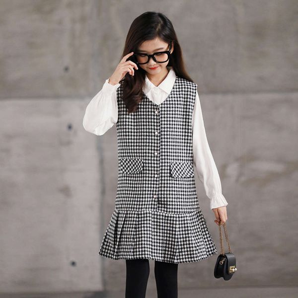 

new spring girls' suit 2021 small fragrance vest skirt, White