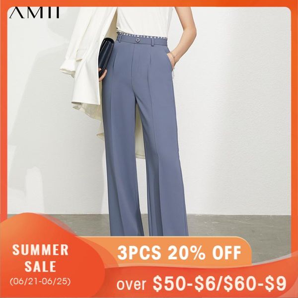 

women's pants & capris amii minimalism summer fashion letter embroidery loose trousers causal chiffon 12130226, Black;white