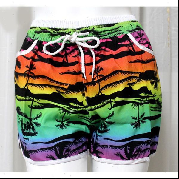 

2021 summer womens swimming shorts floral quick dry women shorts plus size beach wear short for female sportswear, White;black